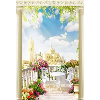 

Vinyl sunshine castle Backdrops White Cloud children wedding holiday Photo Background Studio G-616