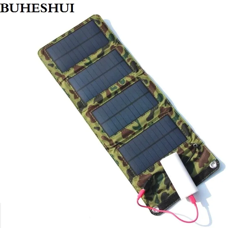 Портативное зарядное устройство на солнечной батарее BUHESHUI 7 Вт для мобильных