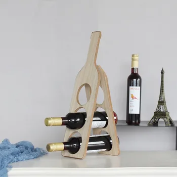 

Modern Wooden Wine Rack Creative Home Solid Wood Wine Rack Folding 3 Layers Wine Bottle Rack