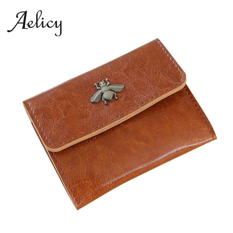 

Aelicy Casual Cute Coin Purse Small Cross Pattern PU Leather Flap Short Wallet Women High Quality Square Mini Money Bags 0501