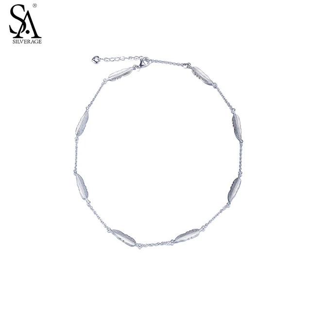 Sa Silverage 2017 New Design Real 925 Sterling Silver Feather Sa Silverage 2017 New Design Real 925 Sterling Silver Feather Bracelet Fine Jewelry Women Two