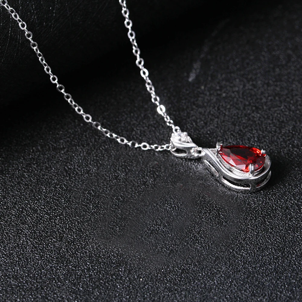 fashionable 925 sterling silver statement necklaces for women jewelry natural red stone pendants vintage crystal accessories DN5 (4)