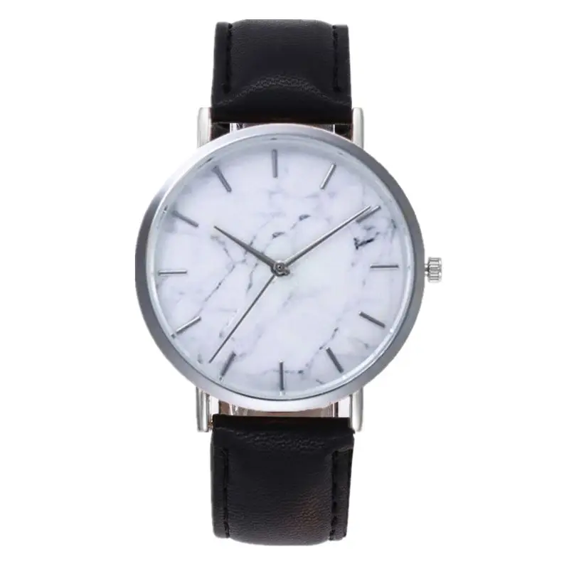 

New Arrive Creative Marble Fashion Women Watch Silver Quartz Wrist Watch Hours Lady Leather Wristwatch Relogio Feminino Horloges