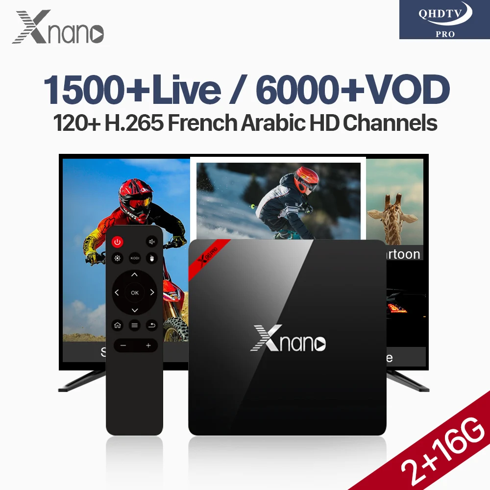 

4K IPTV WiFi Decoder H.265 Morocco Qatar Arabic France Android IPTV Box XNANO S905X Support BT 2G 16G French Tunisa Algeria