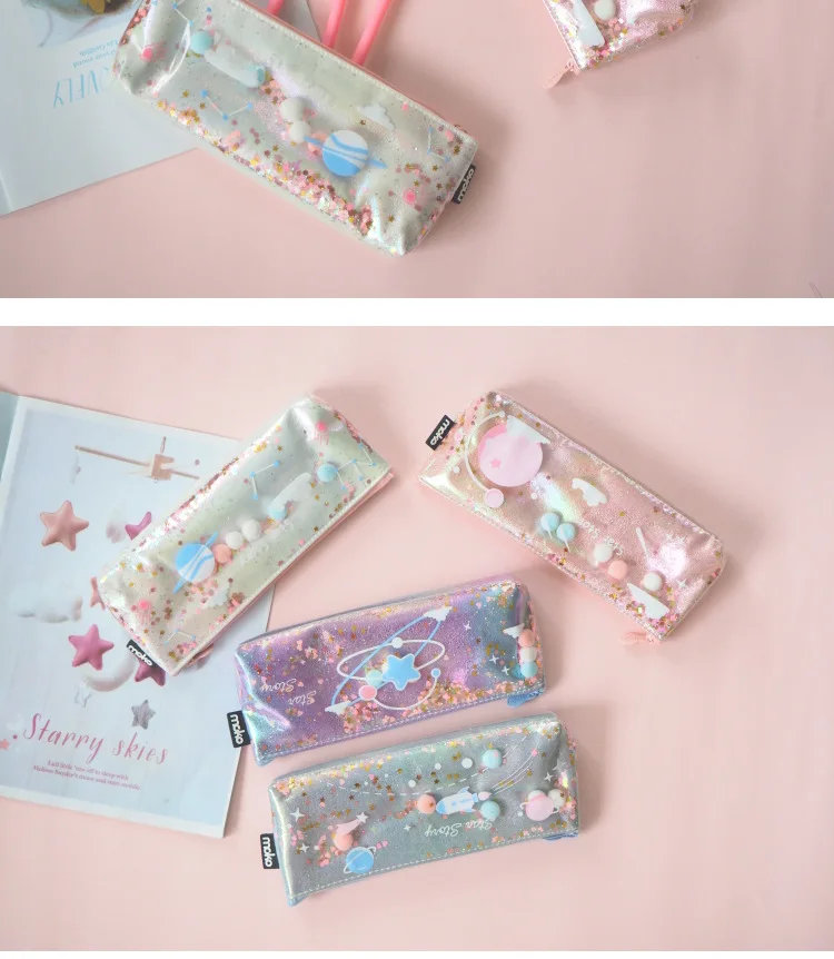 1Pcs Kawaii Pencil Case Planet story Gift Estuches School Pencil Box Pencilcase Pencil Bag School Supplies Stationery