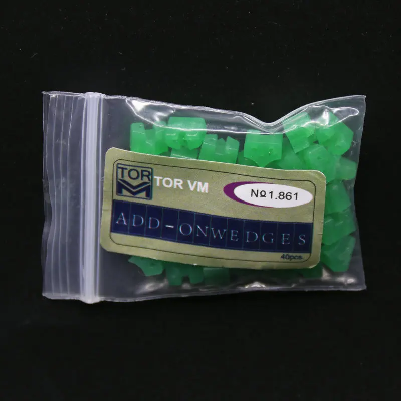 40pcs bag Dental Matrix Sectional Contoured Metal Matrices Wedges Silicone Add on Wedges Rubber Dental Material 2