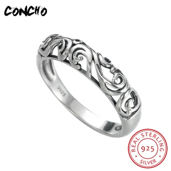 

2018 Hot Sale Time-limited Trendy Bands None Party Anel Feminino Concho Jewelry 925 Sterling Geometric Shape Rings For Women