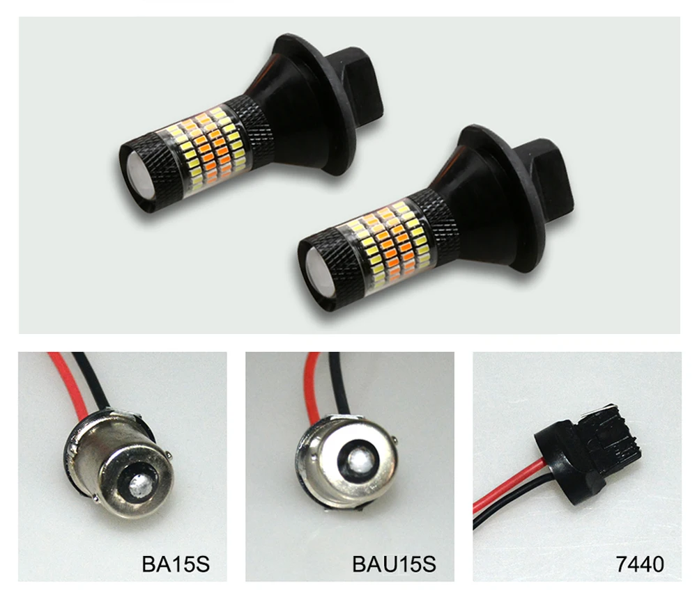 

T20 7440 92MD White Amber Switchback DRL Running Light White S25 1156 BA15S BAU15S Lamp Bulbs Turn Signal Light