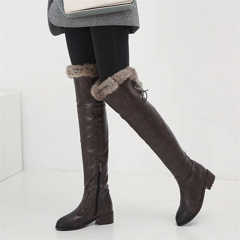 FEDONAS Autumn Winter Quality Microfiber Leather Women Over The Knee Boots Warm Long Boots Night Club Basic Shoes Woman