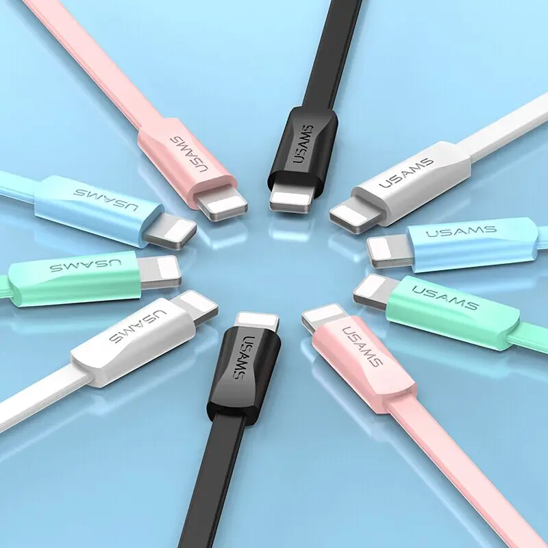 

For iPhone 6 Cable, USAMS Data Sync USB Cable For Apple iPhone X 8 7 6 5s Se 2A Faster Charger Cable for iPad iPod