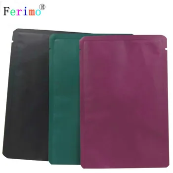 

100pcs Variety of Sizes Black/Wine/Green Aluminum Foil Mylar Flat Pouch Heat Seal Open Top Reclosable Jewelry Packaging Bags