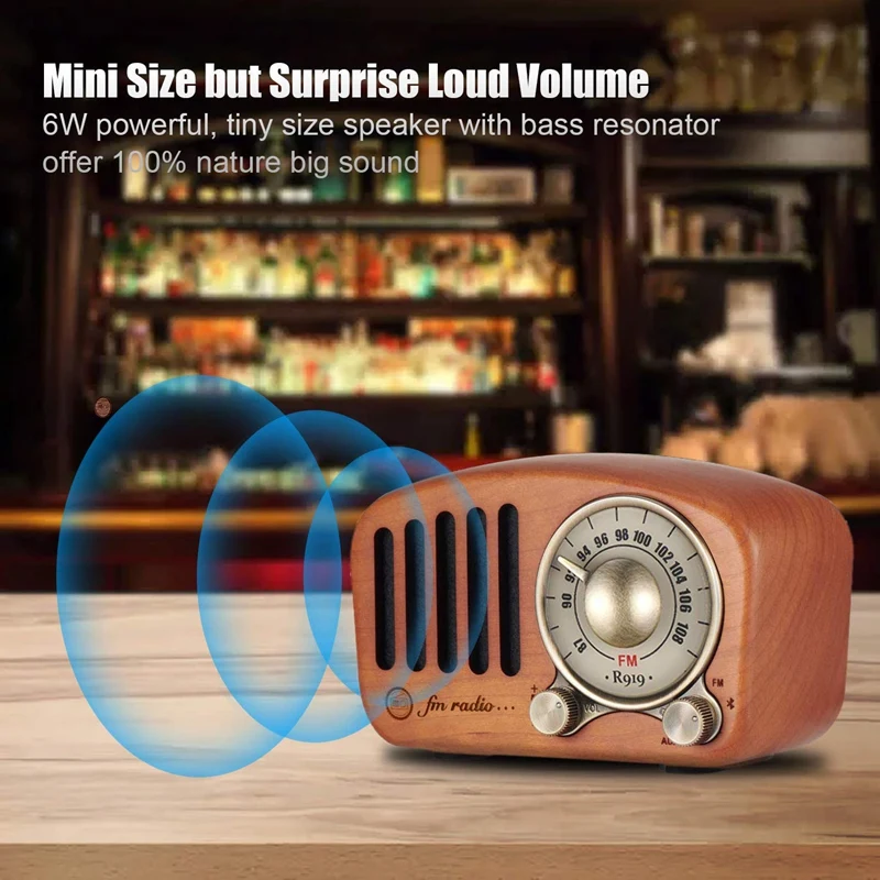 Vintage Radio Retro Bluetooth Speaker - Wooden Fm