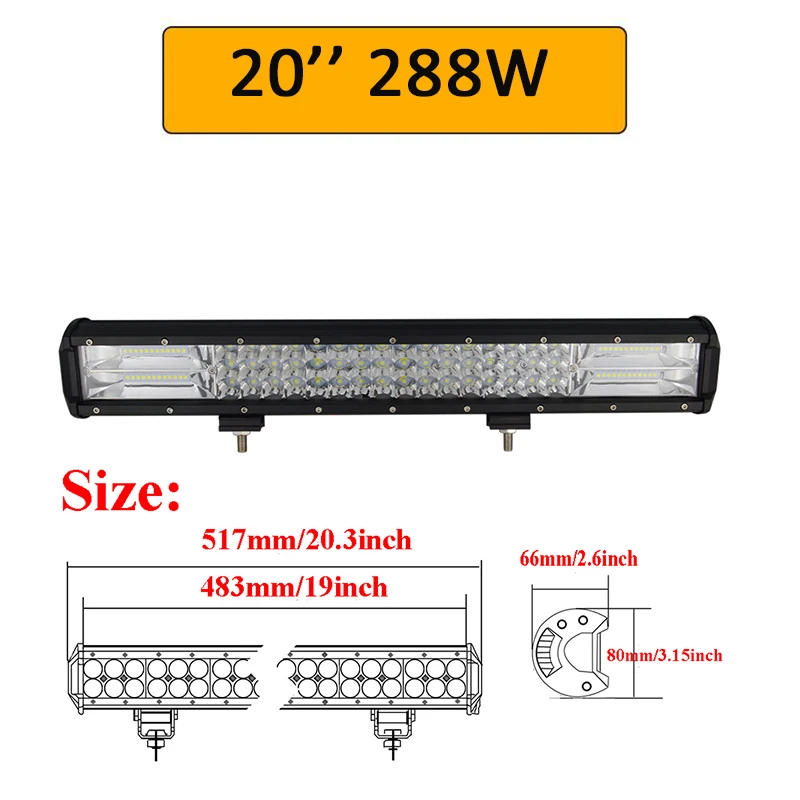 Auxtings оптовая продажа 4 шт. 5 &quot14&quot 17 &quot20&quot 23 &quot3 рядная светодиодная световая