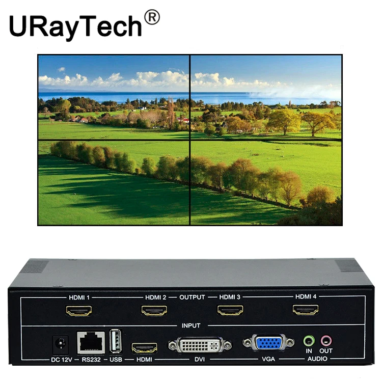 

4 Channels TV Video Wall Controller 2x2 for TV Video Splicing