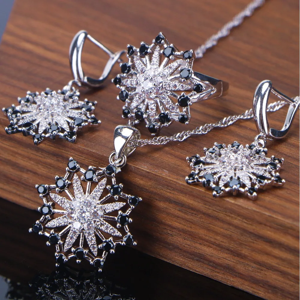 

2018 Bridal Women Wedding Jewelry Sets Costume Silver 925 Jewelry CZ Rhinestone Earrings Ring Pendants&Necklaces Set Jewelry