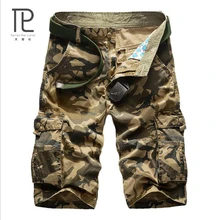 Для мужчин Военная Униформа Повседневное грузовой короткие армейские камуфляжные короткие с несколькими карманами, мужские шорты из хлопка модные свободные брюки карго шорты Короткие плюс# B2