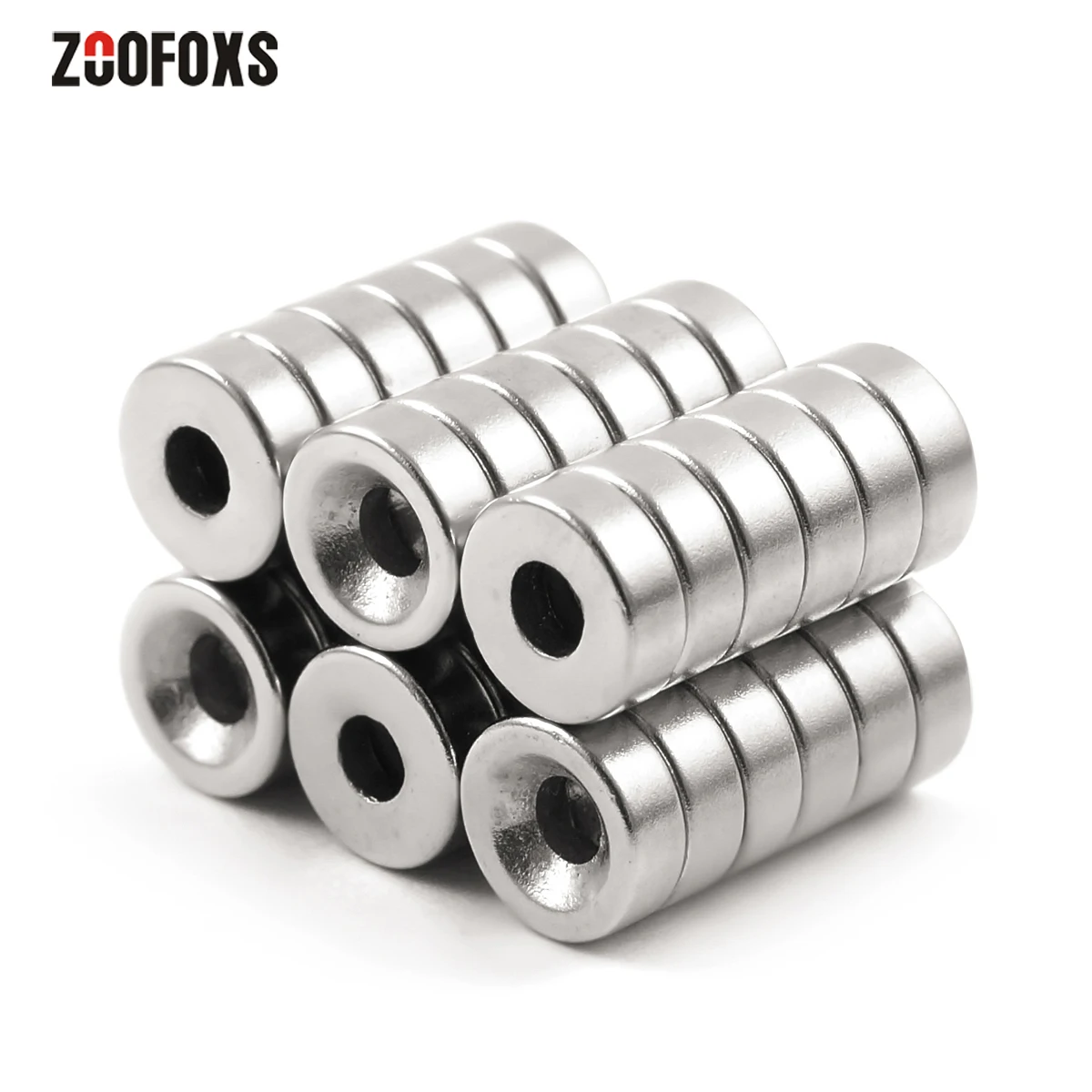 ZOOFOXS 20 шт 8x3 мм отверстие 3 мм маленький круглый потайной кольцевой неодимовый магнит ремесло постоянные редкоземельные магниты 8*3-3 мм