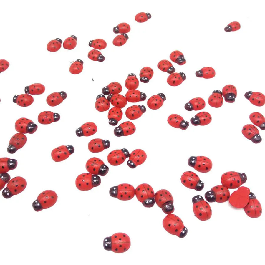 

2000pcs Wooden Red Ladybugs Ladybirds Wood Craft Embellishments Flatbacks Cartoon Toys Chips Scrapbooking 8*11mm/pc