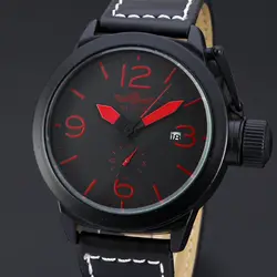 Победитель Лидер продаж спортивные модные водостойкие Авто Дата Механические наручные часы повседневное классический черный