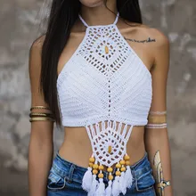 Летнее пляжное платье-майка плетения «Ловец снов» поясничного рубашка шеи Майки женская обувь для бега для фитнеса для спорта топ сексуальный купальник A06