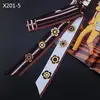 Long Version Luxury Brand Silk Ribbon Foral Print Women Silk Scarf Handle Bag Ribbons Female Headband Long Scarves & Wraps 6