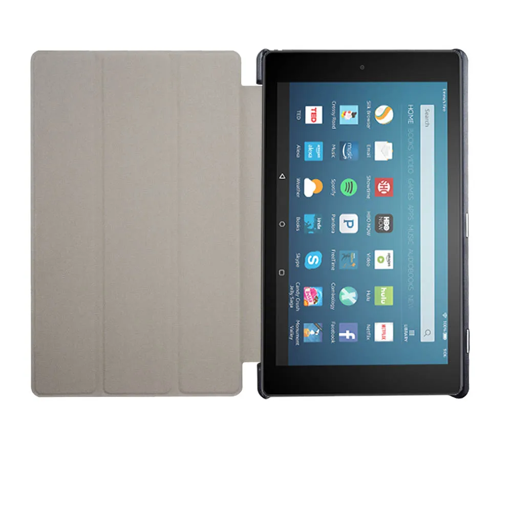 Ультратонкий чехол подставка из искусственной кожи для Amazon Kindle Fire HD 8 2016 (6 е
