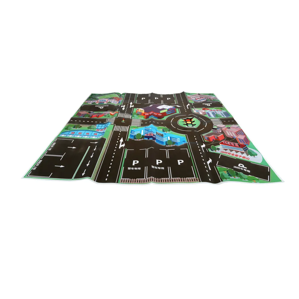 

1PCS 70 * 70CM Thick PVC Climbing Pad Green Road Children's Play Mat Carpet for Baby Town City Traffic Baby Crawling mat