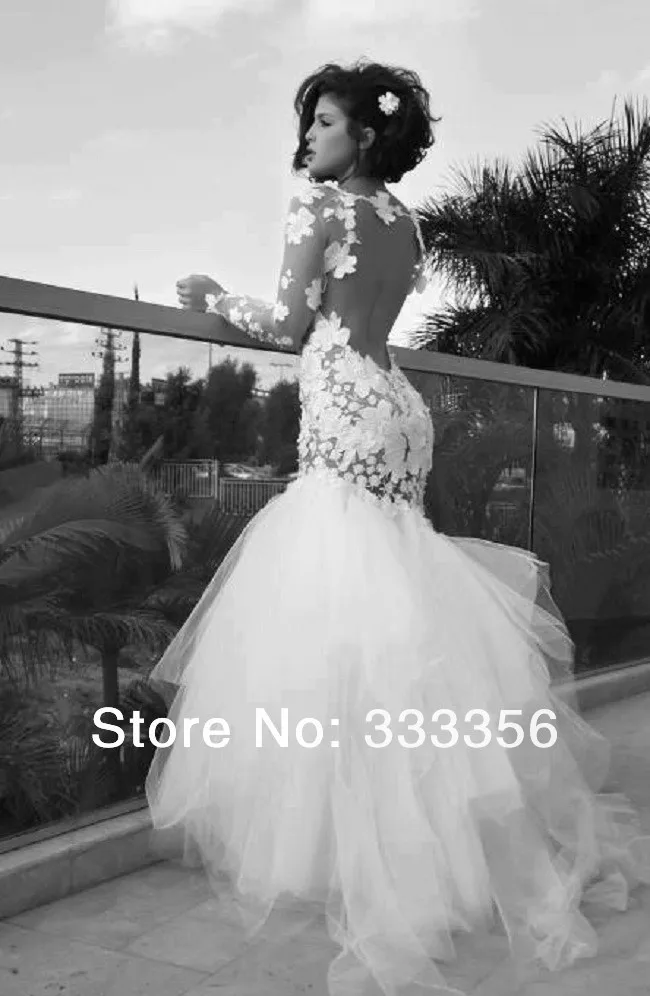2015 HOT SALE Vintage Lace Appliques Backless Tulle Long