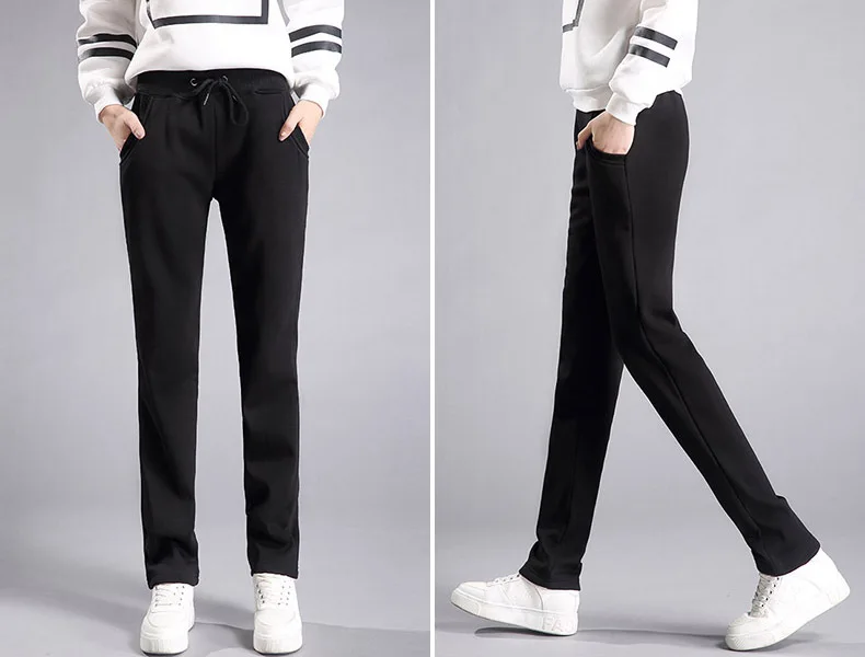 LOMAIYI плюс размер зимние теплые брюки для женщин корейские тренировочные брюки женские черные мягкие флисовые хлопковые брюки BW032