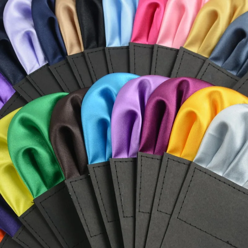 Для мужчин одноцветное Цвет сатин предварительно сложенный носовой платок Свадебная вечеринка платок BWTYY0070