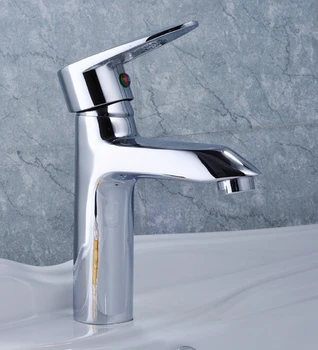

Factory direct Exclusive Personalized Art polished Chrome solid Brass hot and cold Bathroom basin sink faucet single handle