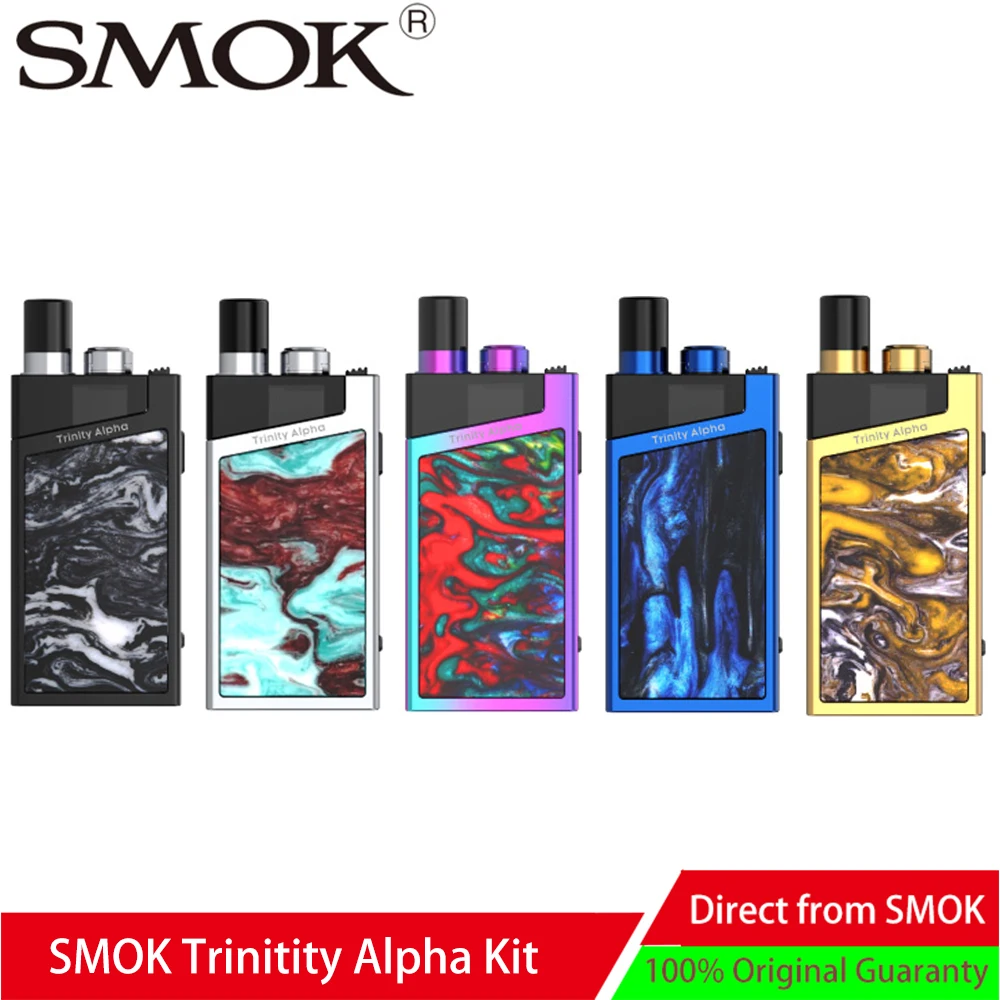 

New Vape SMOK Trinity Alpha Kit Pod System Vape kit with 1000mAh battery 2.8ml Cartridge Electronic cigarette Vape vs smok stick