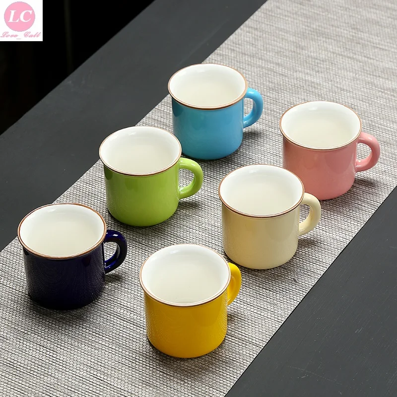 

55ml Mini Mug Small Water Cup 6PCS Ceramic Coffee Mug Colorful Ceram Cup Children Small Mug