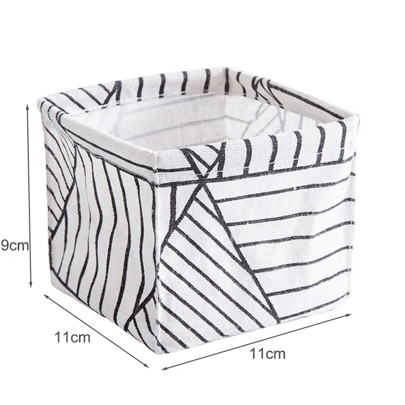 DIY Desktop Storage Basket Sundries Underwear Toy Storage Box Cosmetic Book Organizer Stationery Container Laundry Basket - Цвет: Prismatic stripe