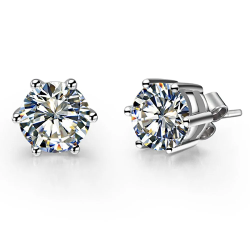 Тест положительных 1CT/шт. серьги Moissanite алмазные серьги-гвоздики ювелирные изделия женские обручальные серьги из стерлингового серебра