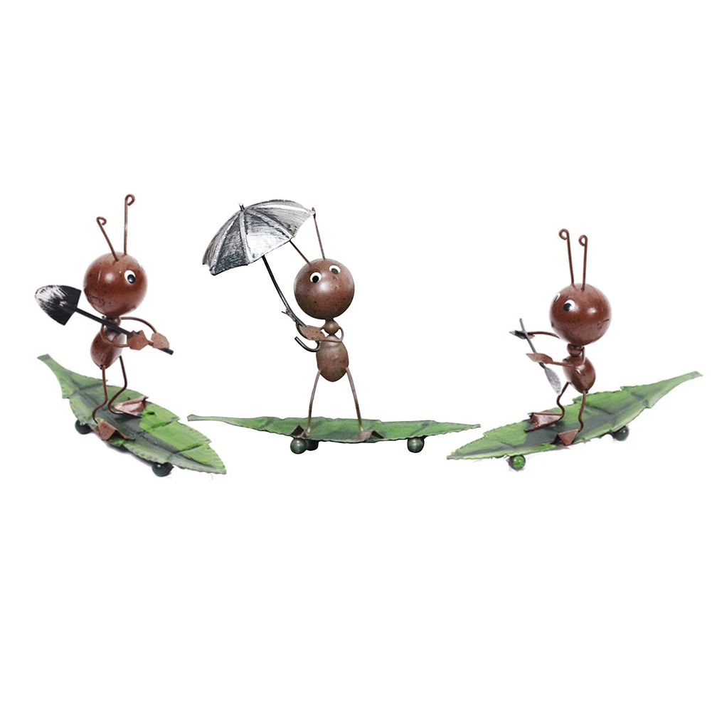 

Ants Figurine 3Pcs Iron 3D Ants Ornament Decorative Iron Crafts Desktop Home Decoration Colorful