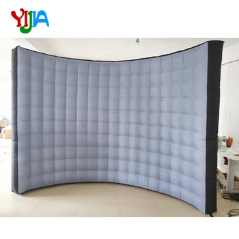 Cheap 3m Light Grey With Black Inflatable Photo Booth Walls With Inner Air Blower LED Walls Backdrop For Party ,Weddings