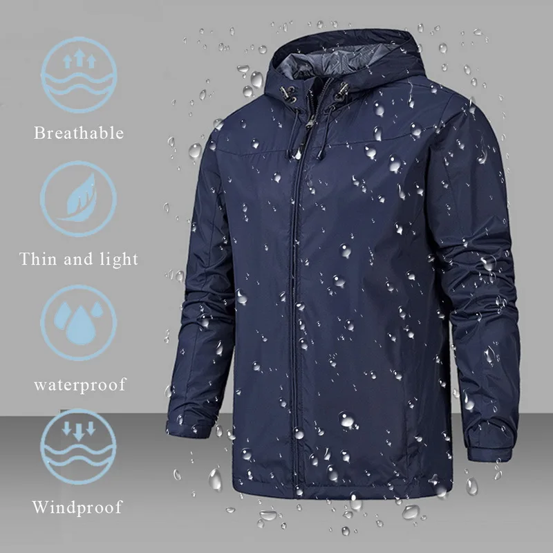 Мужские весенне-осенние ветрозащитные водонепроницаемые тонкие куртки на открытом воздухе, походная куртка для альпинизма, рыбалки, ветровка, спортивные толстовки