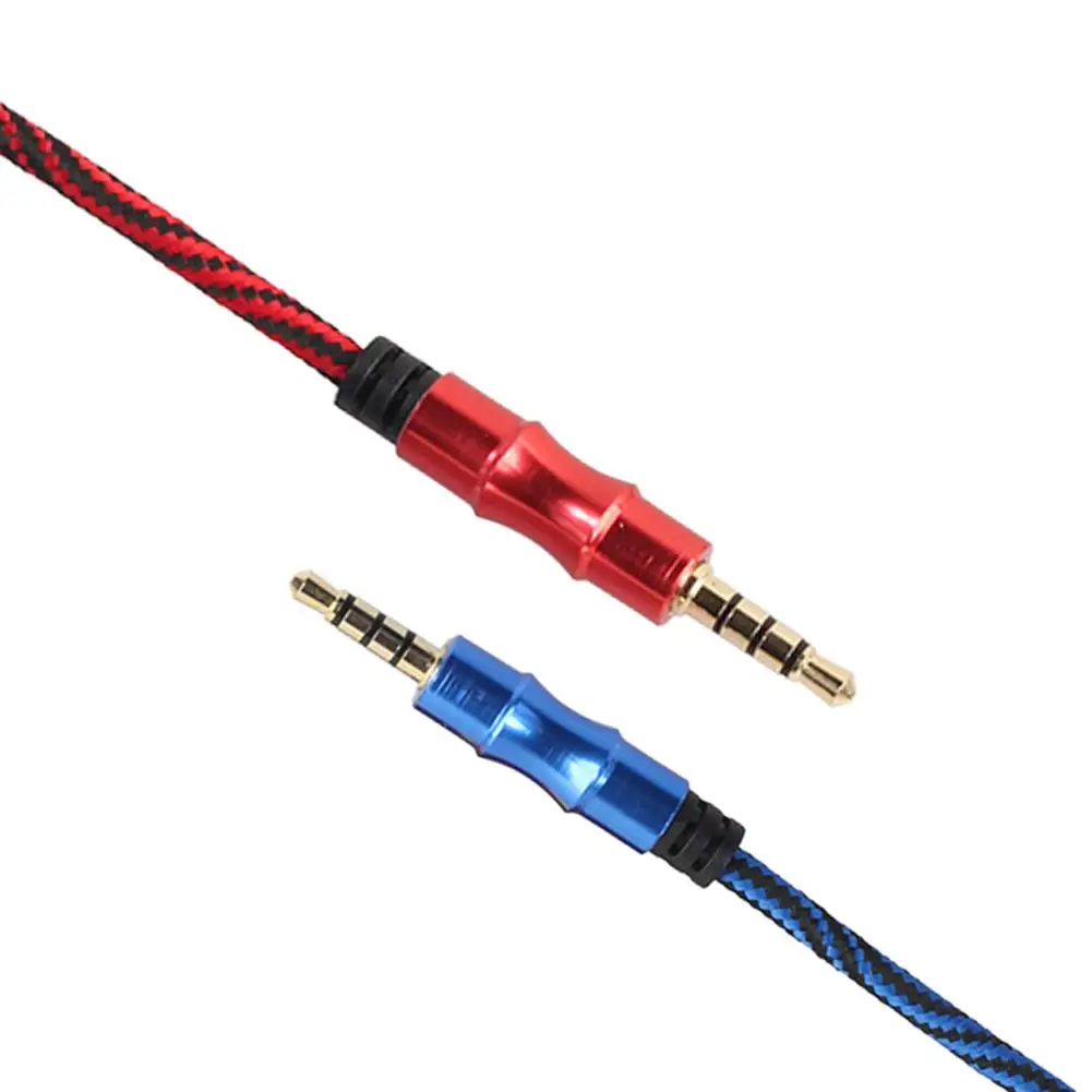 

3.5mm 4 Poles Male to Male Nylon Braided Stereo Audio Aux Cable for iPhone iPod 2019