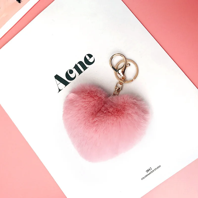 Kawaii Любовь плюшевая мягкая игрушка имитация животного плюшевый брелок женская сумка Подвеска Игрушки для девочек - Цвет: Розовый