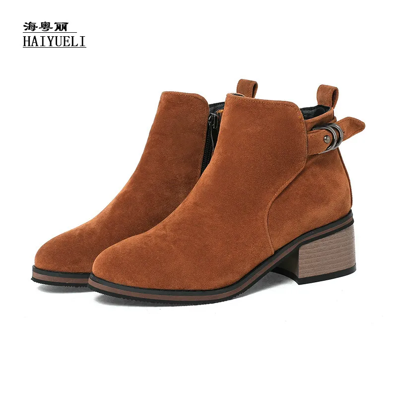 

Autumn Winter Boots Thick Heel High Heels Shoes Ankle Boots Women's Shoes