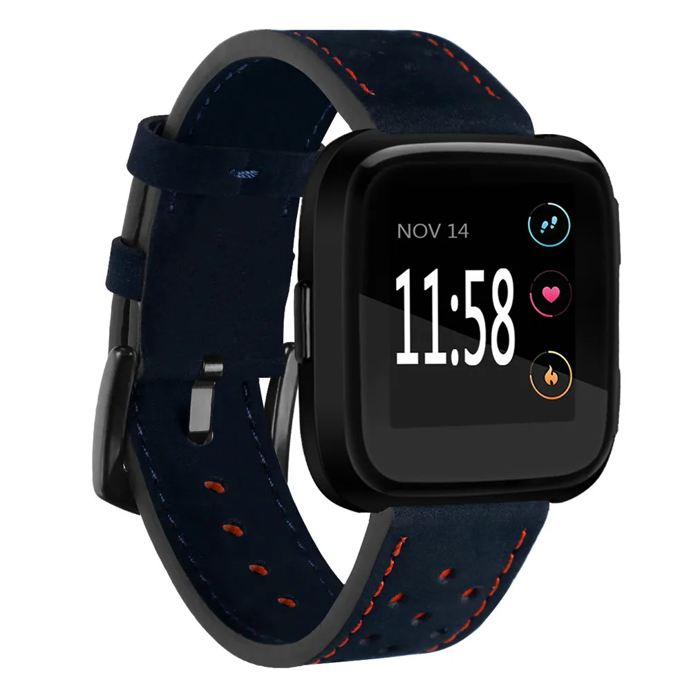 Hiperdeal новый роскошный кожаный ремешок Часы Браслет для fitbit Versa 5.5-8.1 дюймов дропшиппинг Наручные часы Апрель 11