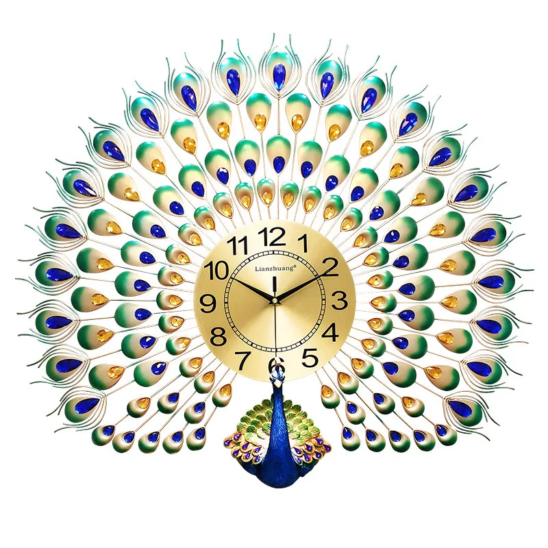 Настенные часы Павлин Европейская гостиная креативные часы персональные декоративные часы настенные часы бесшумные кварцевые Электроника