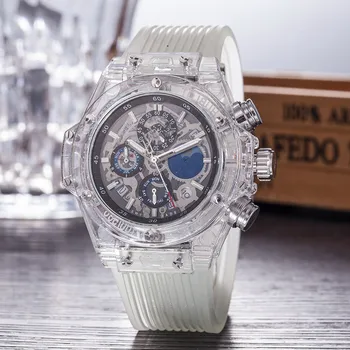 

Sport Men's Luxury Brand Famous Unique Designer Quartz Male Large WatchSilica Gel Men Relogio Masculino Stop Watch Six Needles