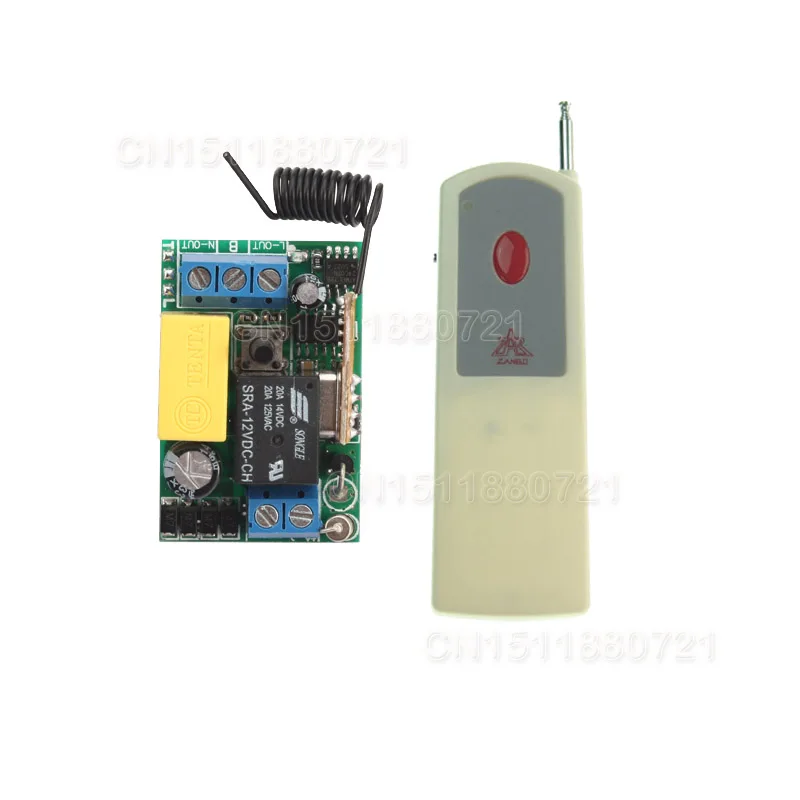 

200-3000M wireless switch 220V 1CH Wireless Receiver&Transmitter Momentary. Toggle is adjustable