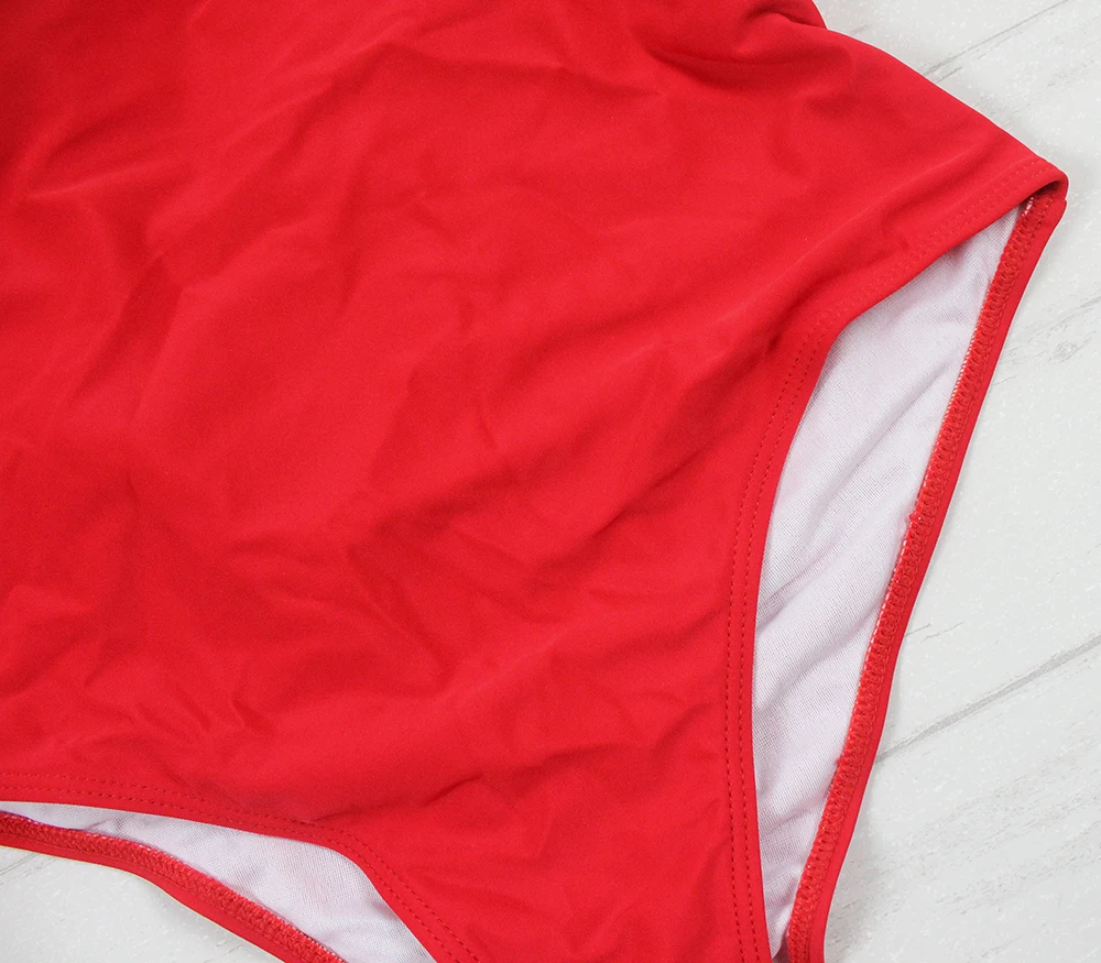 Floylyn Новое поступление Карамельный цвет Для женщин Одна деталь купальник сексуальный бандаж на подкладке; бразильский пуш-ап цельное красного цвета Плавательные костюмы