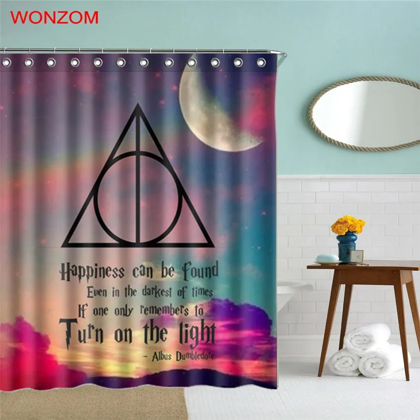 

WONZOM Polyester Fabric Painting Animal Shower Curtains with 12 Hooks For Bathroom Decor Modern 3D Dog Bath Waterproof Curtain