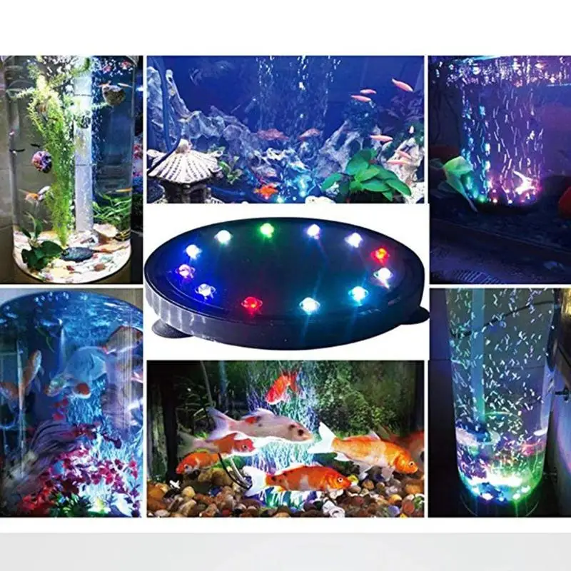 12LED Aquarium Fish Tank Light Waterproof RGB Underwater Bubble Lamp Lighting EU Fish Tank Aquariums Colorful Decor Lighting