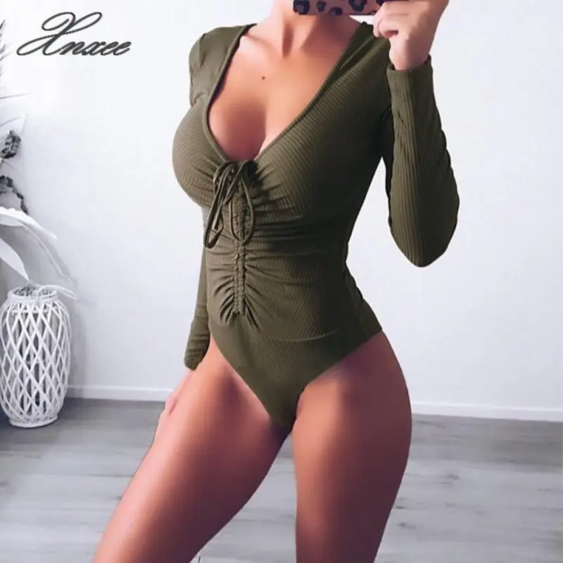 2019 explosion models spring and summer supply long-sleeved deep V straps jumpsuit slim bodysuit women 2019 explosion models spring and summer supply long-sleeved deep V straps jumpsuit slim bodysuit women