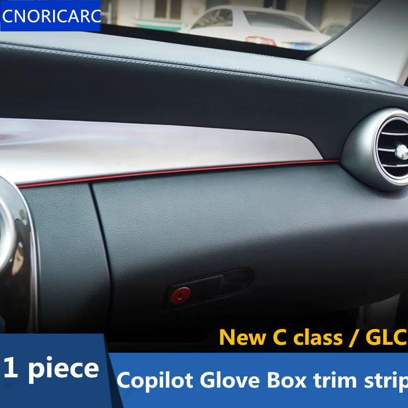 

Car Center Console Copilot Glove Box Trim Strip For Mercedes Benz C Class W205 GLC X253 2015-17 Interior Modified Sticker